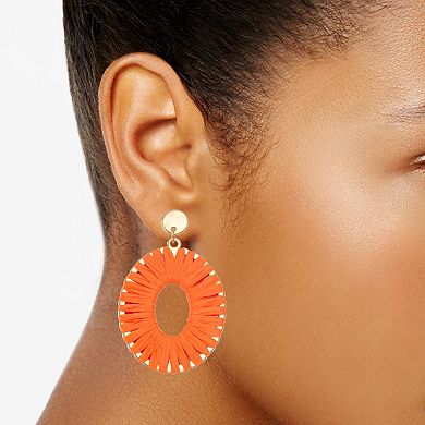 Sonoma Goods For Life® Raffia Wrap Hoop Earrings
