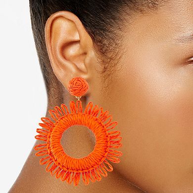 Sonoma Goods For Life® Raffia Flower Drop Earrings