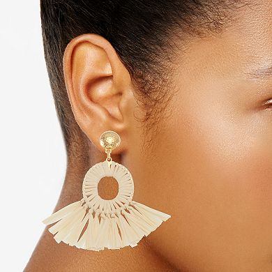 Sonoma Goods For Life® Raffia Fringe Drop Earrings