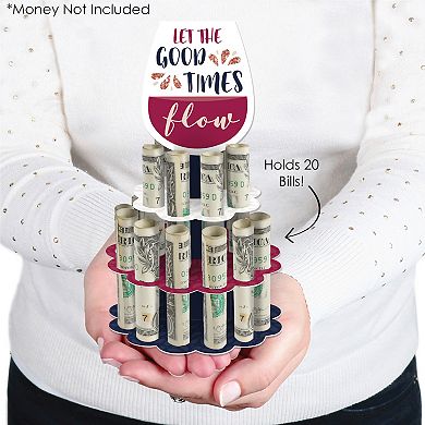 Big Dot Of Happiness But First, Wine - Diy Wine Tasting Party Money Holder Gift - Cash Cake