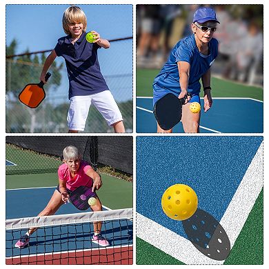 Pickleball Balls Set 40 Holes & 26 Holes Pickleball For Amateurs Outdoor Indoor, 6 Pack