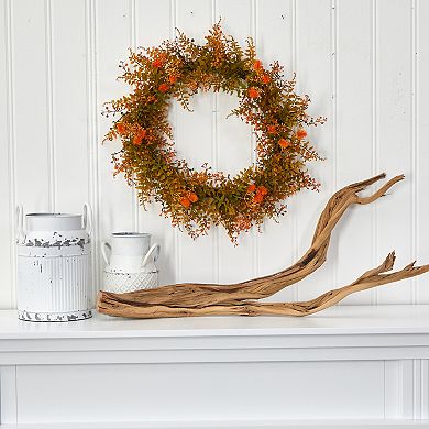 21” Autumn Fern Artificial Wreath