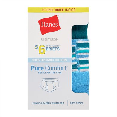 Boys 4-20 Hanes Ultimate?? 6-Pack Pure Comfort Brief Underwear Set