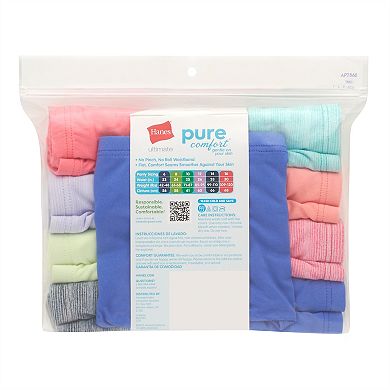 Girls 6-14 Hanes Ultimate® Pure Comfort 8-pack + 1 Bonus Microfiber Brief Panties