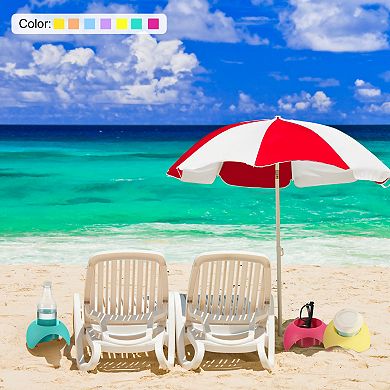 5pcs Beach Sand Coasters, Drink Cup Holder Beach Vacation Accessories