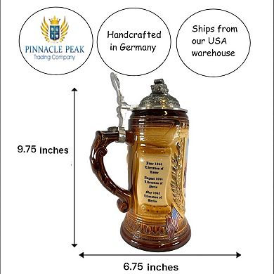 Pinnacle Peak Trading Ve Day World War Ii 75th Anniversary Le German Stoneware Beer Stein .75l