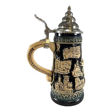 Pinnacle Peak Trading Rhine River Blue Rustic City Panorama Le German Stoneware Beer Stein .25 L