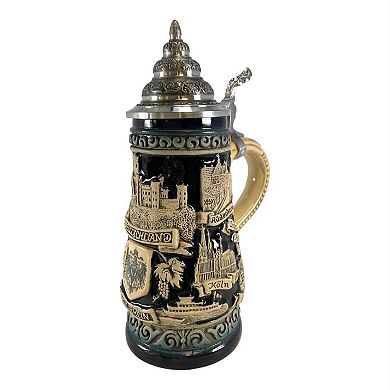 Pinnacle Peak Trading Rhine River Blue Rustic City Panorama Le German Stoneware Beer Stein .25 L