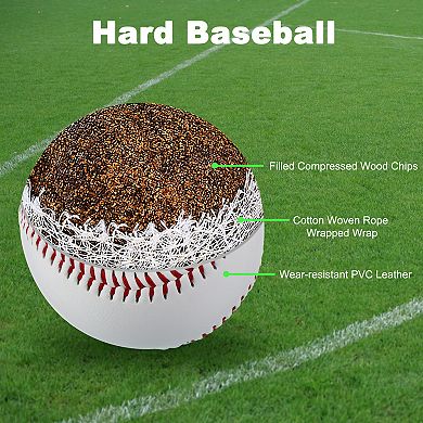 9 Inch Baseball Baseballs Bulk Practice Training Baseball Unmarked Baseballs, 6 Pack