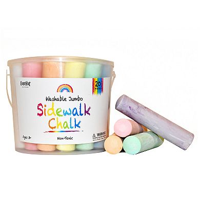 CocoNut Outdoor Jumbo Sidewalk Chalk Bucket 2pk - 40 Pieces, Non-toxic, Washable Chalk For Kids 3+