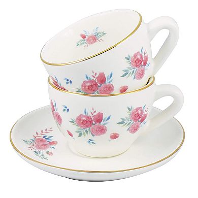 Porcelain Tea Set With Floral Design For Little Girls