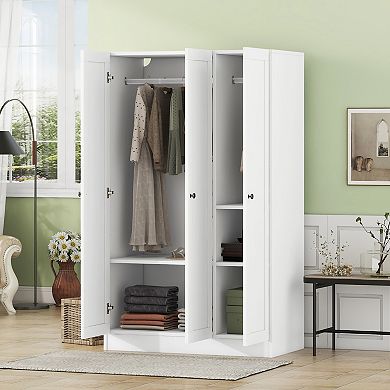 3-door Shutter Wardrobe With Shelves