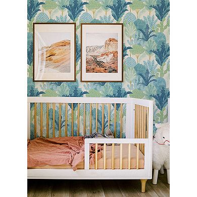 WallPops Keilani Teal Peel and Stick Wallpaper