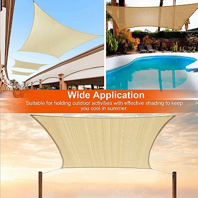 Rectangle Shade Sails With 98% Uv Block Awning Shelter, 185gsm Hdpe Patio Cover