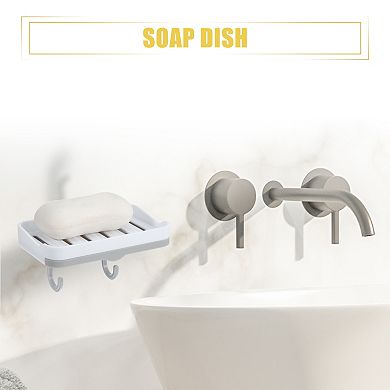 2 Pcs Wall Mounted Soap Dish Soap Box Soap Holder For Bathroom Kitchen