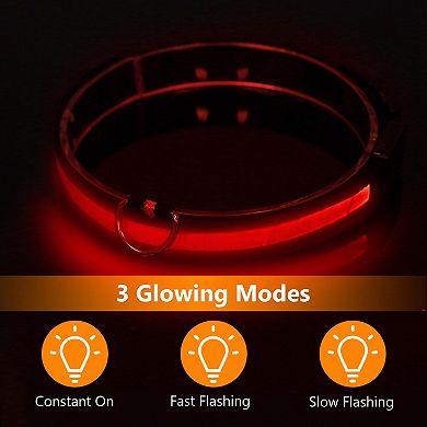 Led Dog Collar With Usb Rechargeable Battery