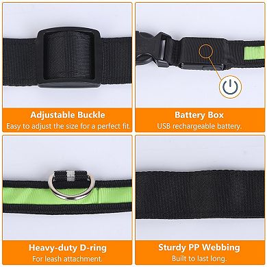 Led Dog Collar With Usb Rechargeable Battery