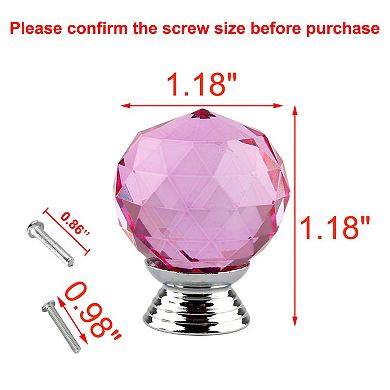 30mm Crystal Glass Drawer Knobs Cabinet Pull Handle Round 10pcs