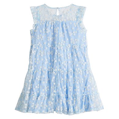 Girls 7-16 Poppies & Roses Triple Tier Daisy Floral Dress