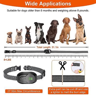 Black, Rechargeable Dog Bark Collar Smart Anti-barking Training With Beep