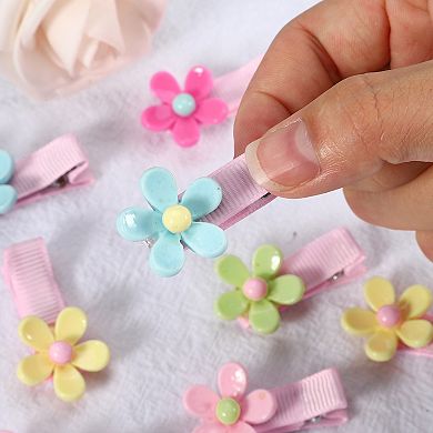 1 Set Flower Shape Hair Clips For Girls Hairpins Cartoon Fabric Hair Clips