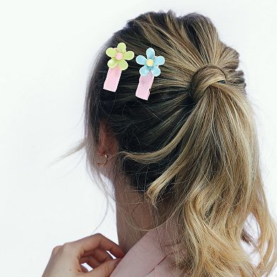 1 Set Flower Shape Hair Clips For Girls Hairpins Cartoon Fabric Hair Clips