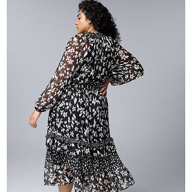 Plus Size Simply Vera Vera Wang Tiered Ruffle Maxi Dress