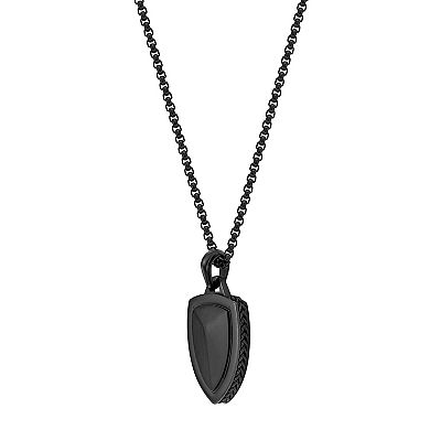 Men's LYNX Stainless Steel Shield Pendant Necklace