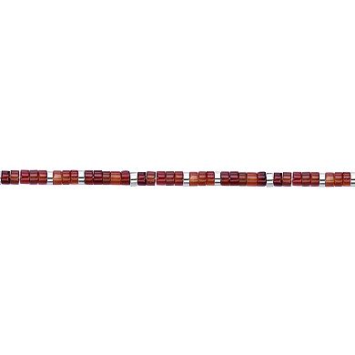 Men's LYNX Stainless Steel Red Agate Bracelet