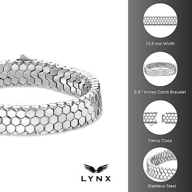 Men's LYNX Stainless Steel Honey Comb Bracelet