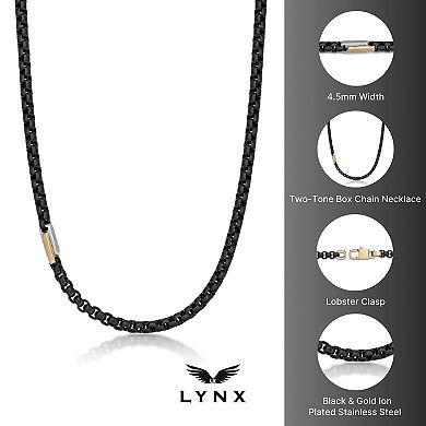 Men's LYNX Stainless Steel Box Chain Necklace