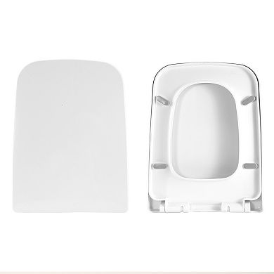 White, Heavy-duty Square Toilet Seat With Grip-tight Seat Bumpers