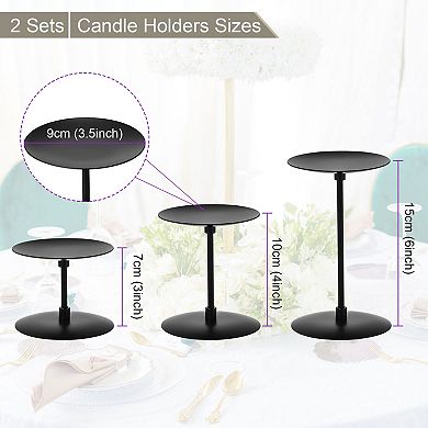 Candle Holders Candelabra Modern Iron Candlestick Plate Centerpiece 6 Pack