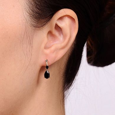 Gemminded 10k Gold Onyx & Diamond Accent Drop Earrings