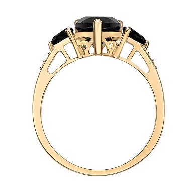 Gemminded 10k Gold Onyx & Diamond Accent Ring