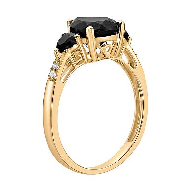Gemminded 10k Gold Onyx & Diamond Accent Ring