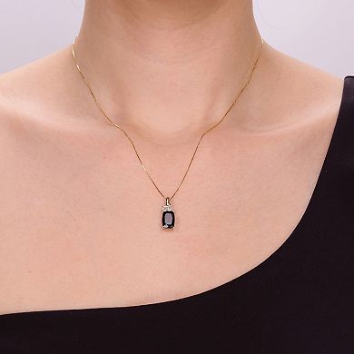 Gemminded 10k Gold Onyx & Lab-Created White Sapphire Pendant Necklace