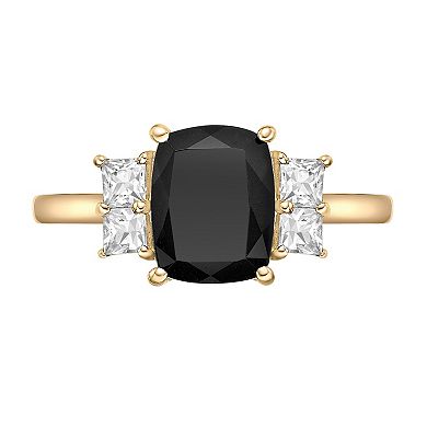 Gemminded 10k Gold Onyx & Lab-Created White Sapphire Ring