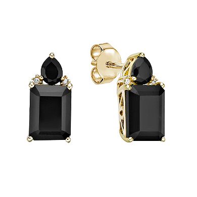 Gemminded 10k Gold Onyx & Diamond Accent Stud Earrings