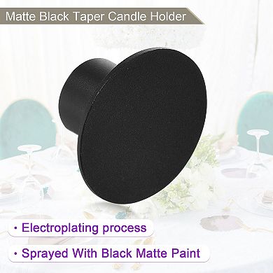 Black Candlestick Holder Metal Round Candle Stand Centerpieces Decoration 4 Pack