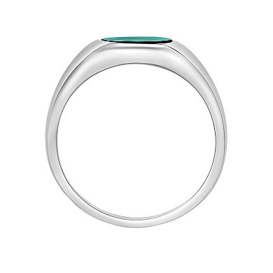 Gemminded Sterling Silver Malachite Signet Ring