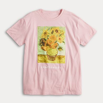 Juniors' Sunflowers Graphic Tee
