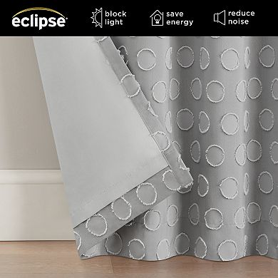 Eclipse Kids Dot Clip 100% Blackout Rod Pocket Back Tab Curtain Panel