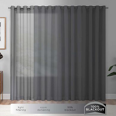 Eclipse Pembroke 100% Blackout Faux Linen Grommet 2-Piece Window Curtains Set