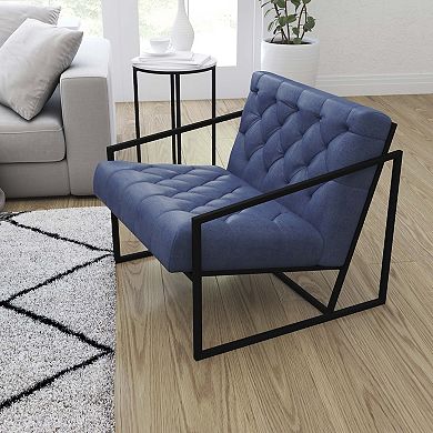 Merrick Lane Vienna Modern Lounge Chair With Tufted Seating And Metal Frame