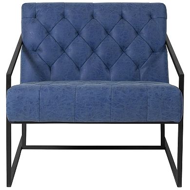 Merrick Lane Vienna Modern Lounge Chair With Tufted Seating And Metal Frame