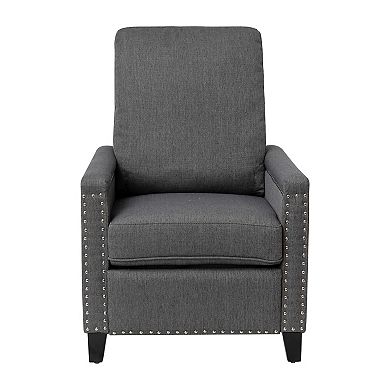 Merrick Lane Renza Transitional Pushback Recliner with Pillow Style Back and Accent Nail Trim