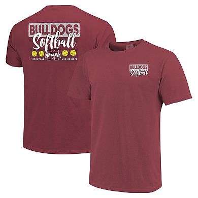 Unisex Maroon Mississippi State Bulldogs Gritty Softball Bats Comfort Colors T-Shirt