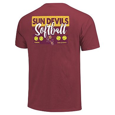 Unisex Maroon Arizona State Sun Devils Gritty Softball Bats Comfort Colors T-Shirt