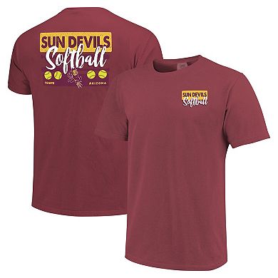 Unisex Maroon Arizona State Sun Devils Gritty Softball Bats Comfort Colors T-Shirt